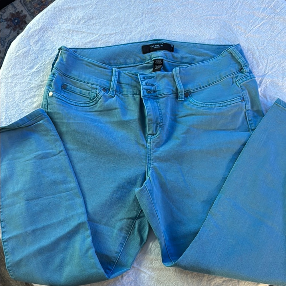 Torrid Blue Skinny Jeans Stretch Denim